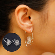 Elegant Bramhakamal Flower Earrings for a Nature-Inspired Look