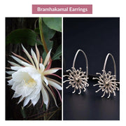 Elegant Bramhakamal Flower Earrings for a Nature-Inspired Look