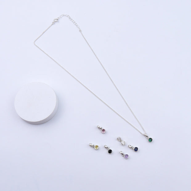 Set de pendentifs arc-en-ciel en zircon cubique et argent sterling 92,5 ̧