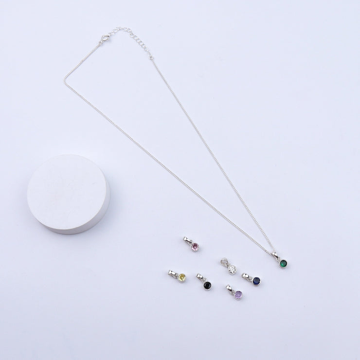 Set de pendentifs arc-en-ciel en zircon cubique et argent sterling 92,5 ̧